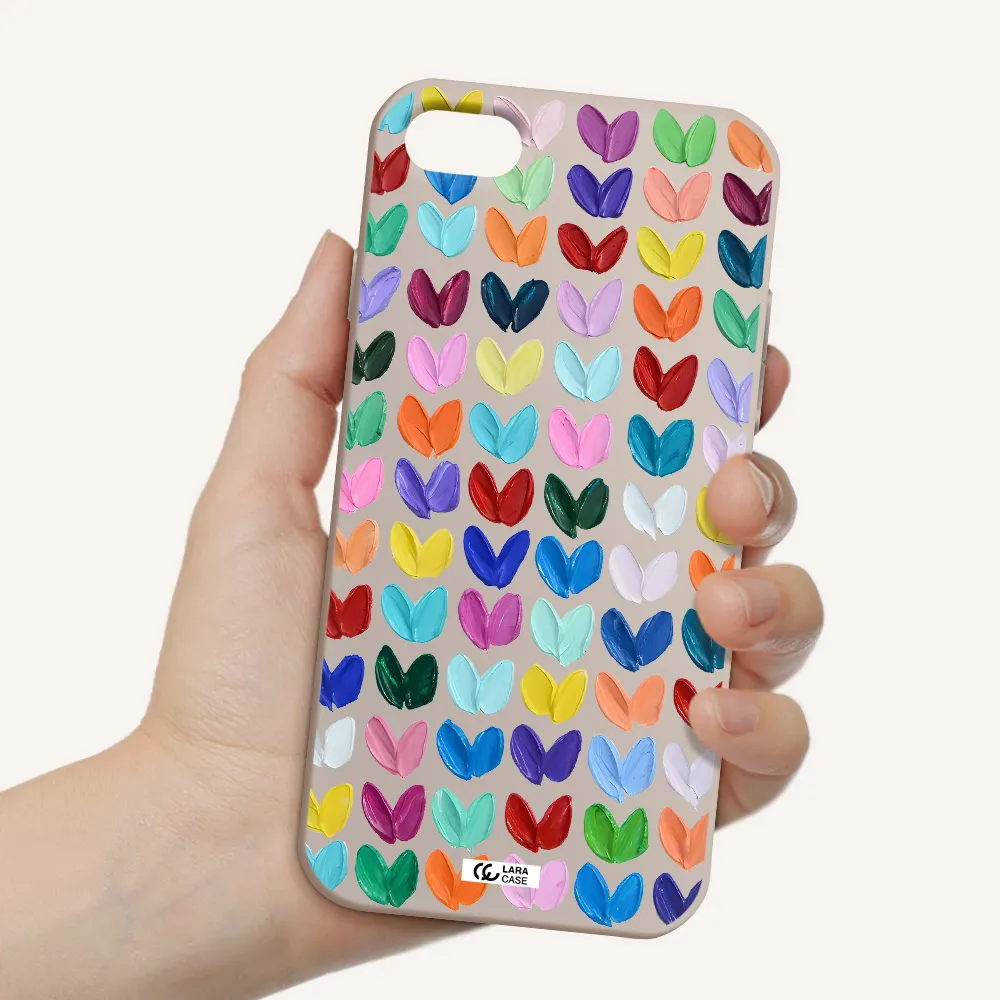 a close up of a color palette Apple iPhone 7 Silicone Stone Case