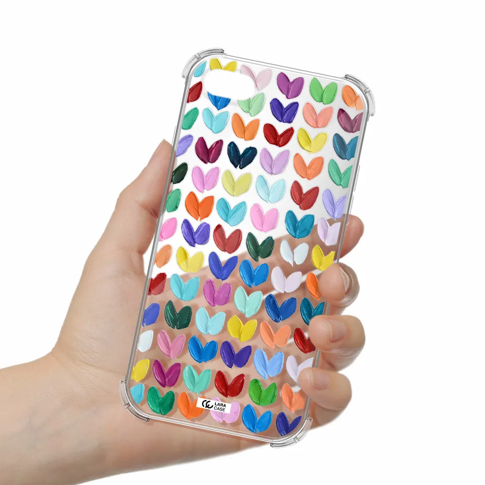 a close up of a color palette Apple iPhone 8 Clear PC Case