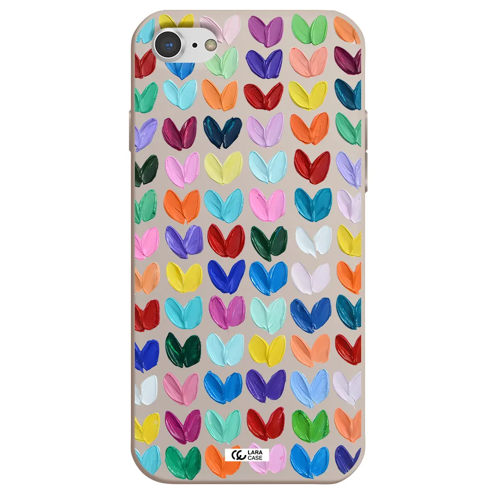 a close up of a color palette Apple iPhone 8 Silicone Stone Case