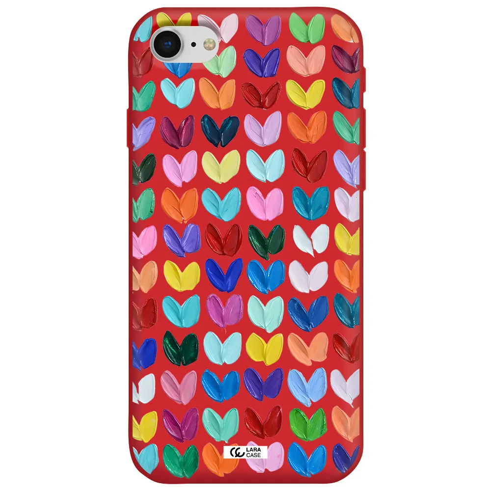 a close up of a color palette Apple iPhone se 2020 Silicone Imperial Red Case