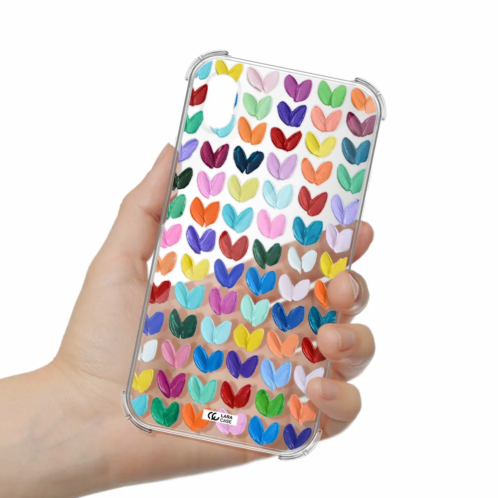 a close up of a color palette Apple iPhone XR Clear PC Case