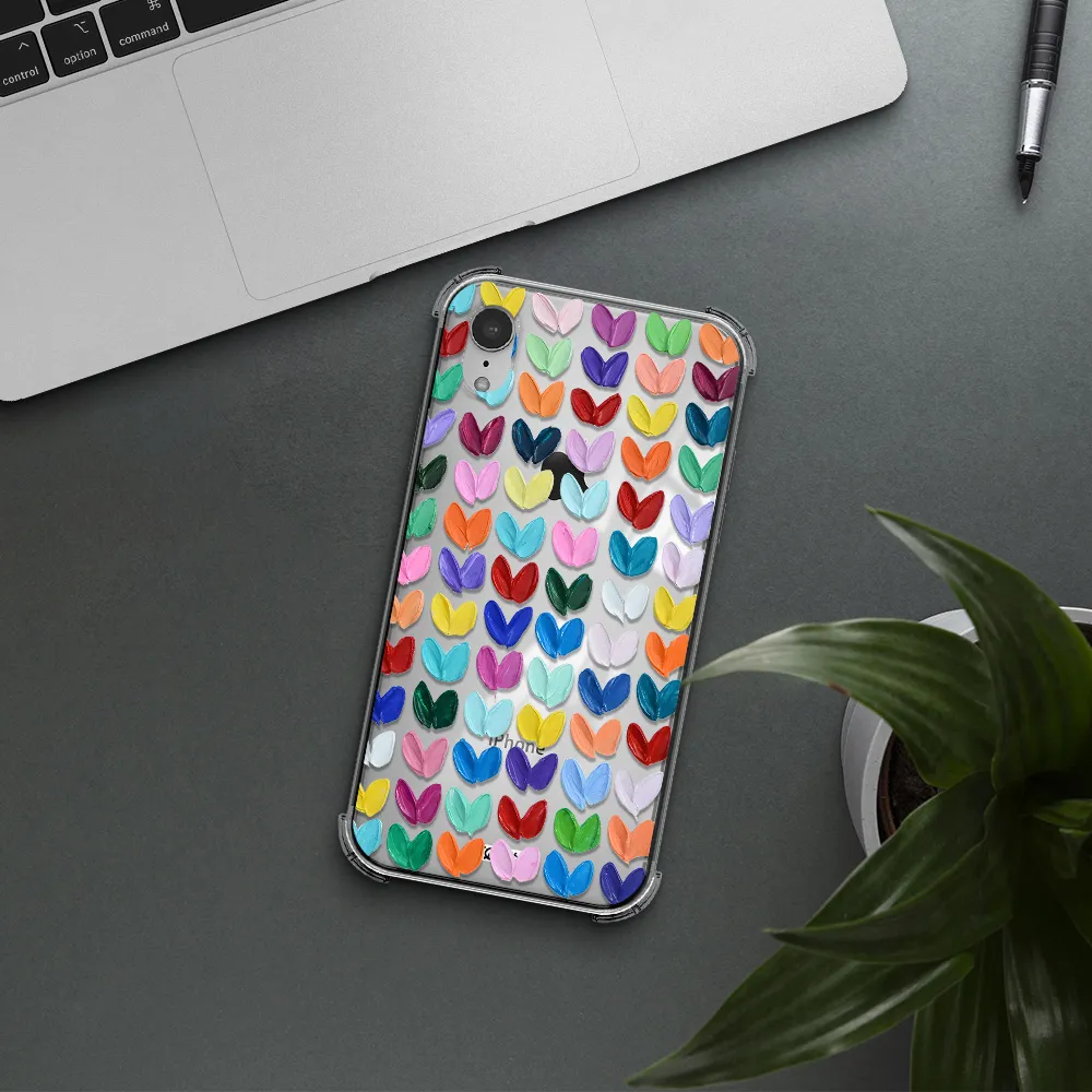 a close up of a color palette Apple iPhone XR Clear PC Case