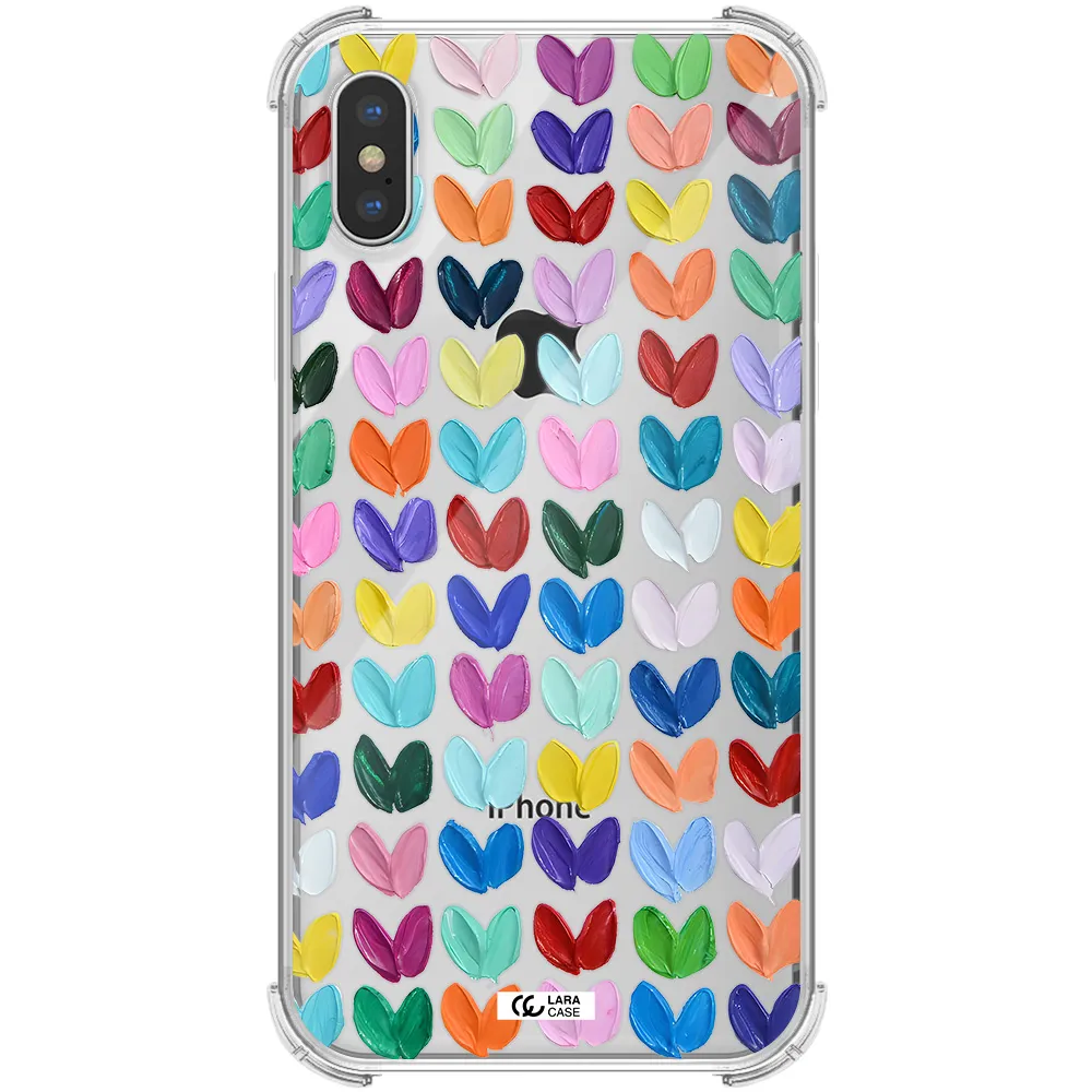 a close up of a color palette Apple iPhone XS Clear PC Case