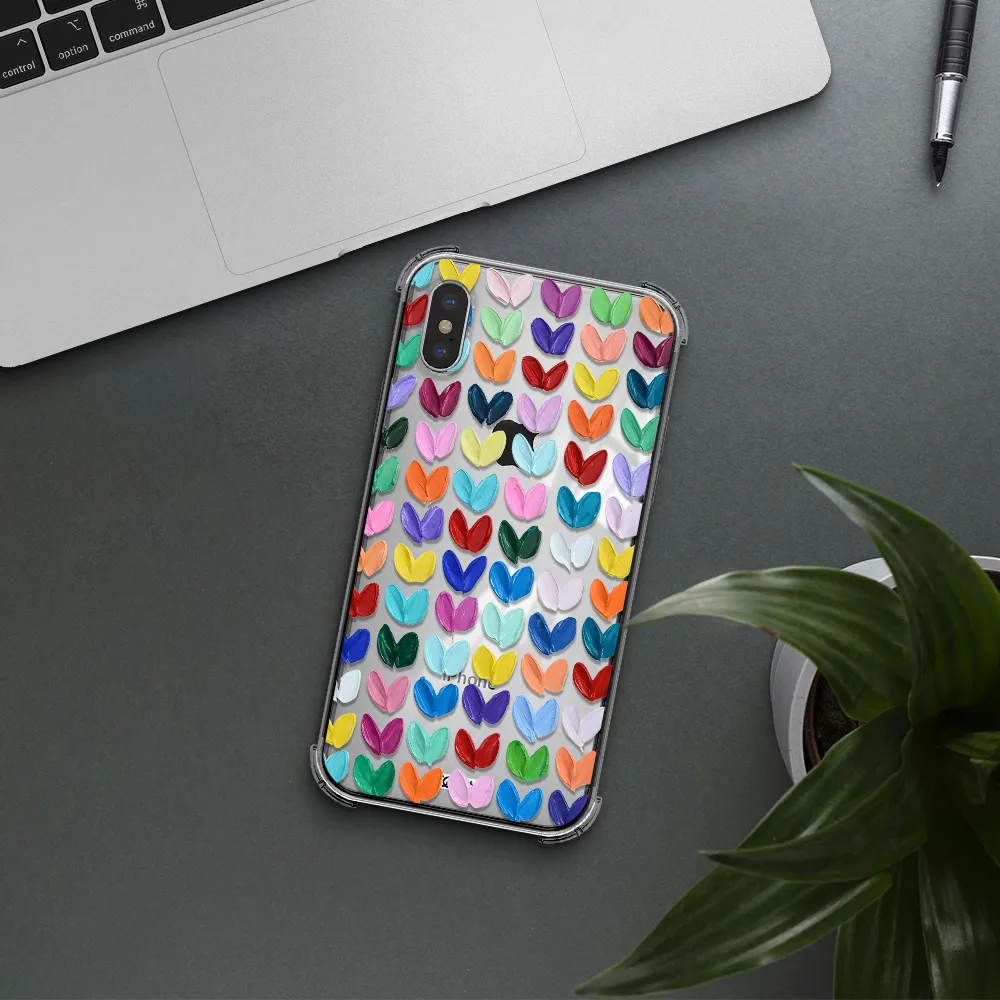 a close up of a color palette Apple iPhone XS Clear PC Case