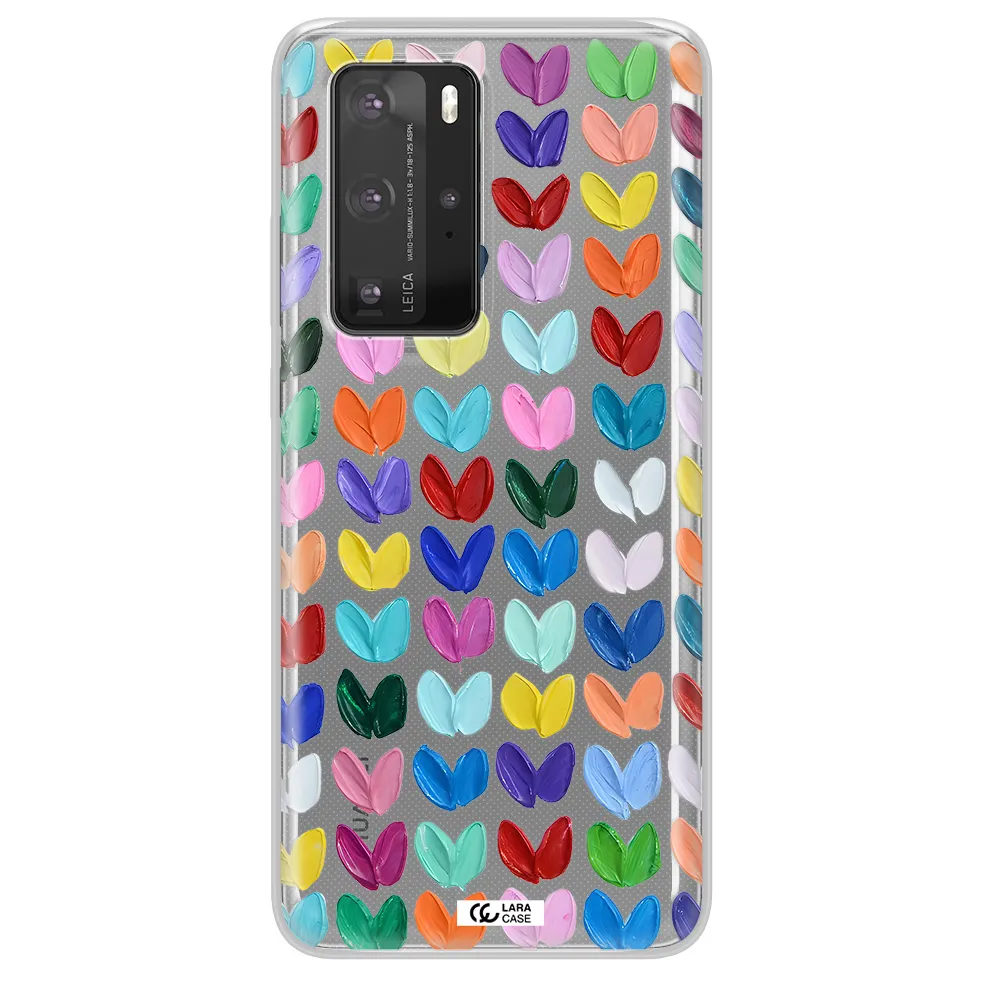 A Close Up Of A Color Palette Huawei P40 Pro Clear Tpu Case