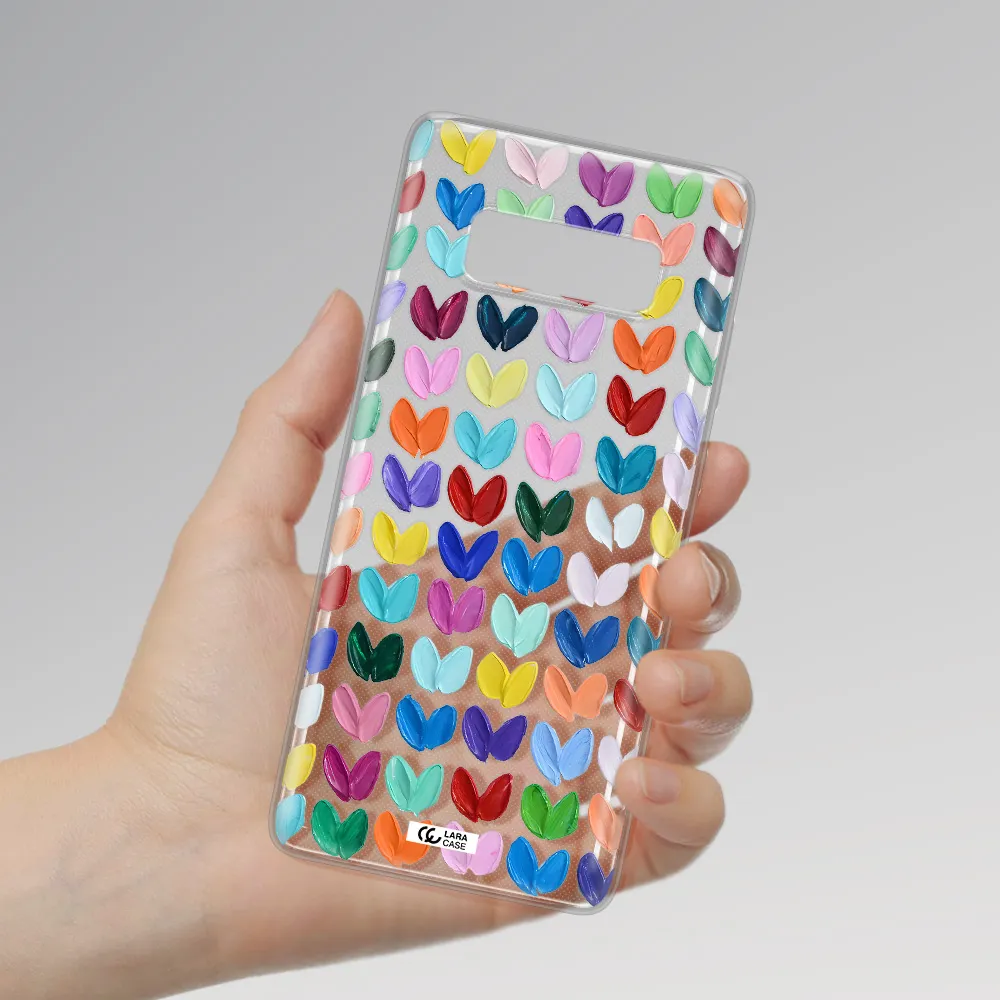 A Close Up Of A Color Palette Samsung Note 8 Clear Tpu Case