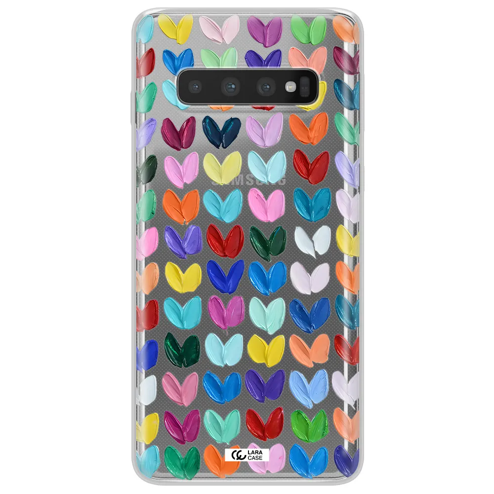 A Close Up Of A Color Palette Samsung S10 Plus Clear Tpu Case