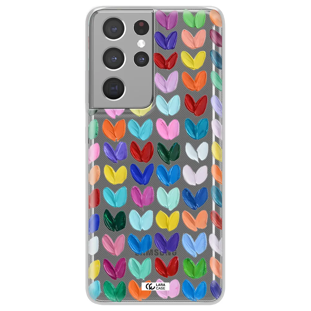 A Close Up Of A Color Palette Samsung S21 Ultra Clear Tpu Case