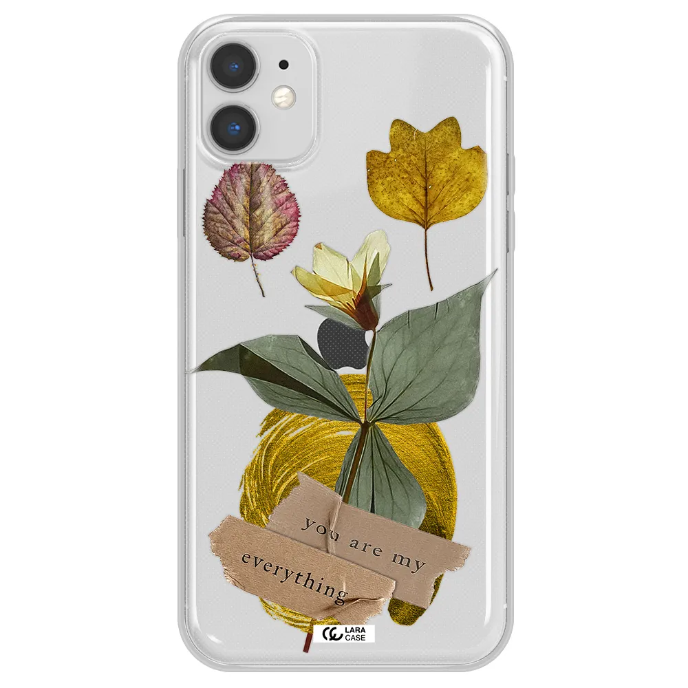 A Flower With Leaves And A Box Apple Iphone 11 Clear Tpu Case