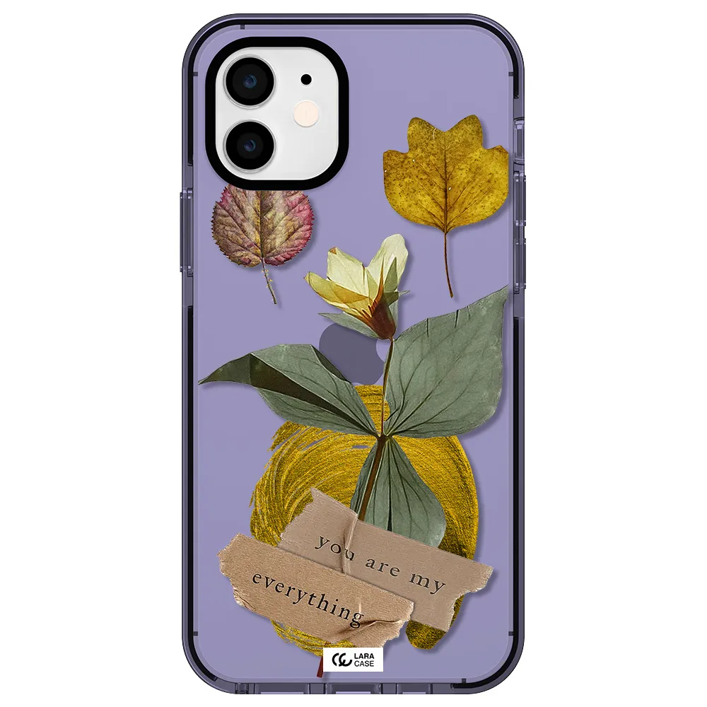 a flower with leaves and a box Apple iPhone 11 impact Lilac Case