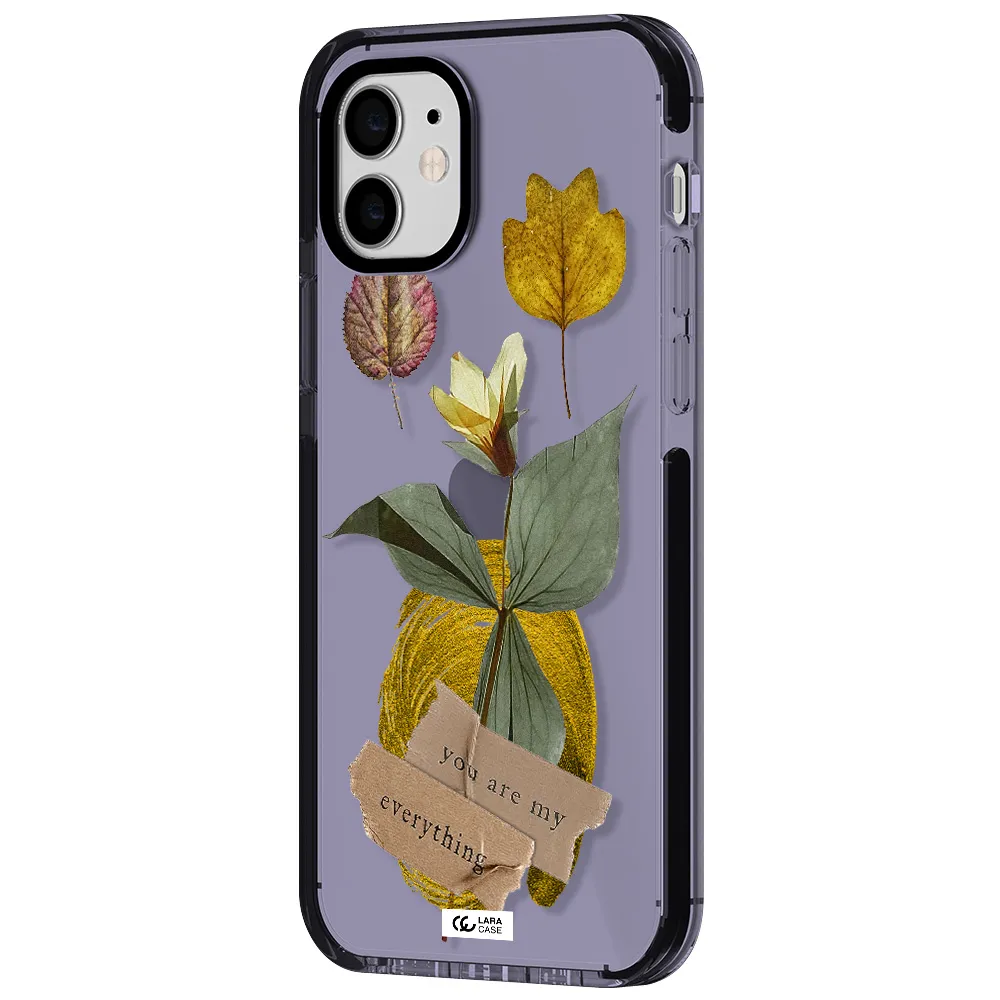 a flower with leaves and a box Apple iPhone 11 impact Lilac Case