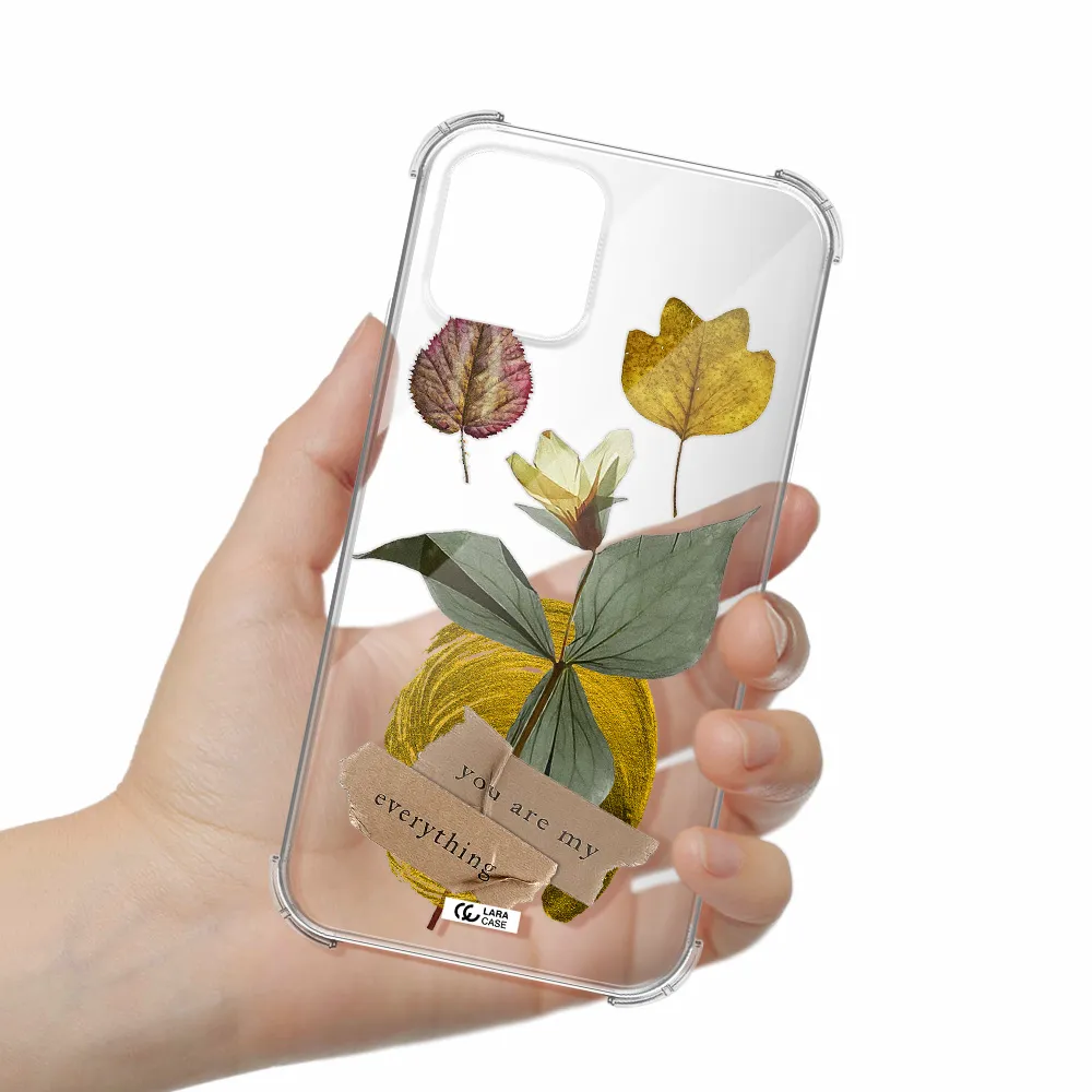 a flower with leaves and a box Apple iPhone 11 pro Clear PC Case