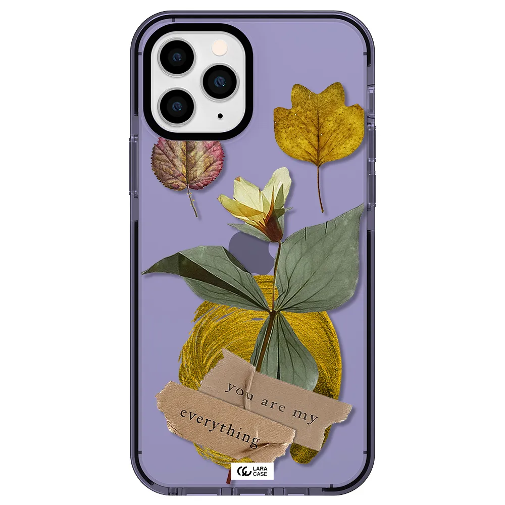 a flower with leaves and a box Apple iPhone 11 pro max impact Lilac Case