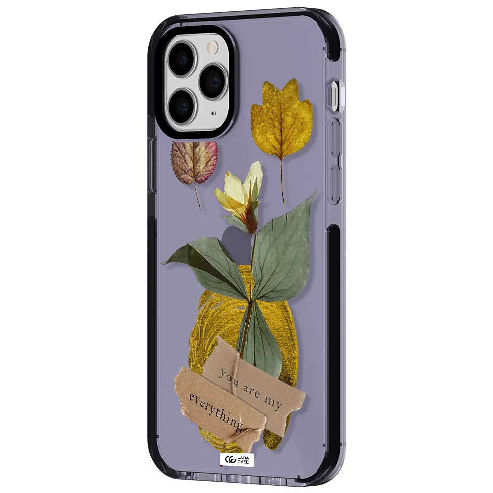 a flower with leaves and a box Apple iPhone 11 pro max impact Lilac Case
