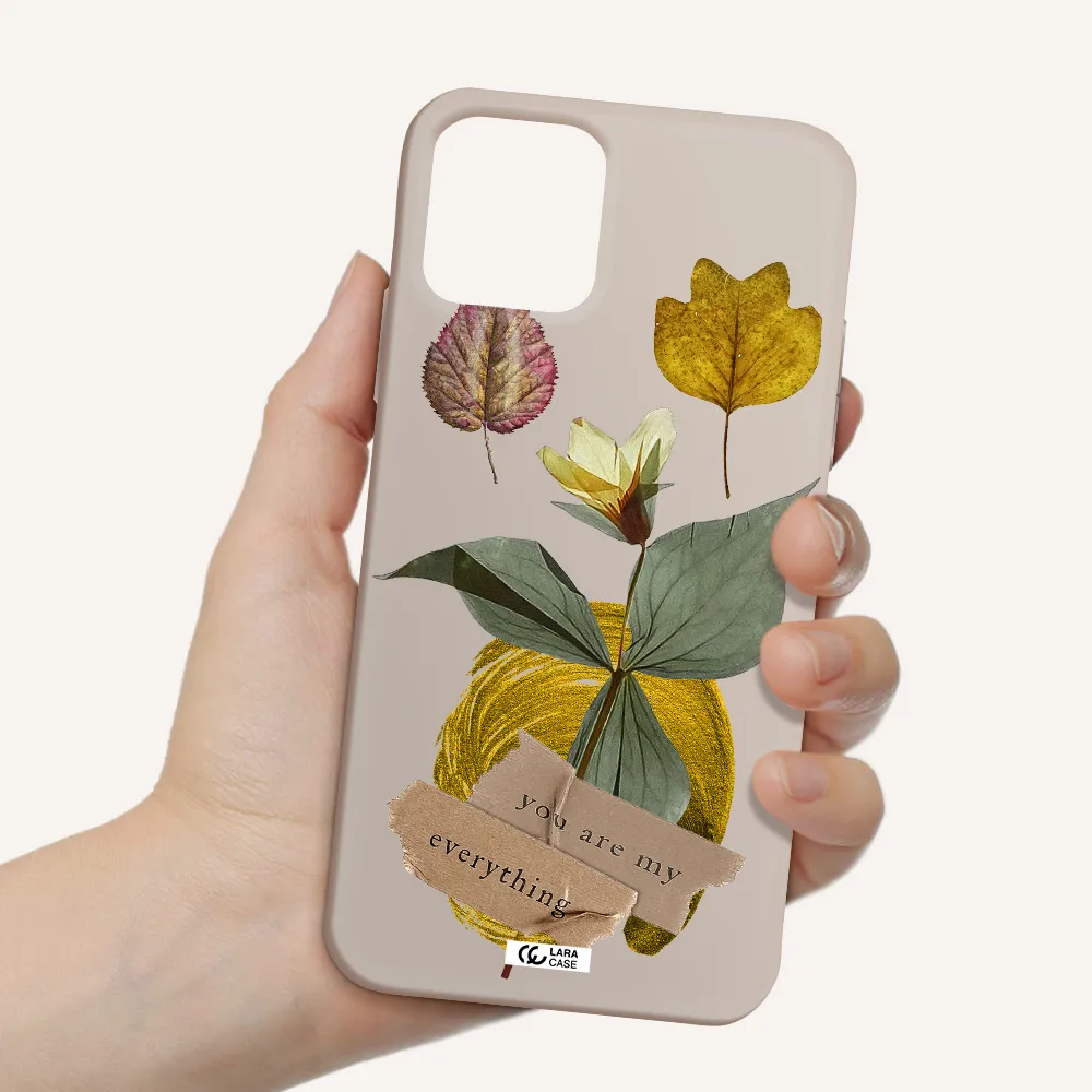 a flower with leaves and a box Apple iPhone 11 pro Silicone Stone Case