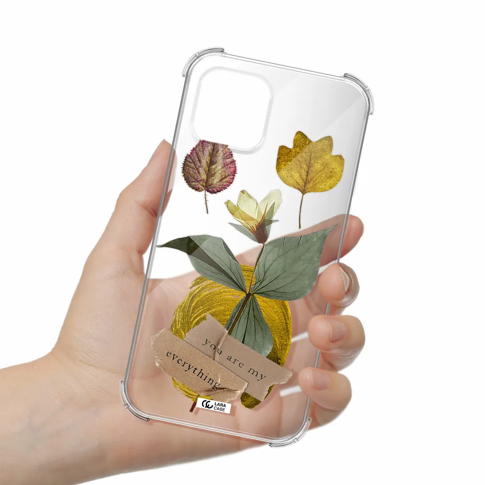 a flower with leaves and a box Apple iPhone 12 mini Clear PC Case