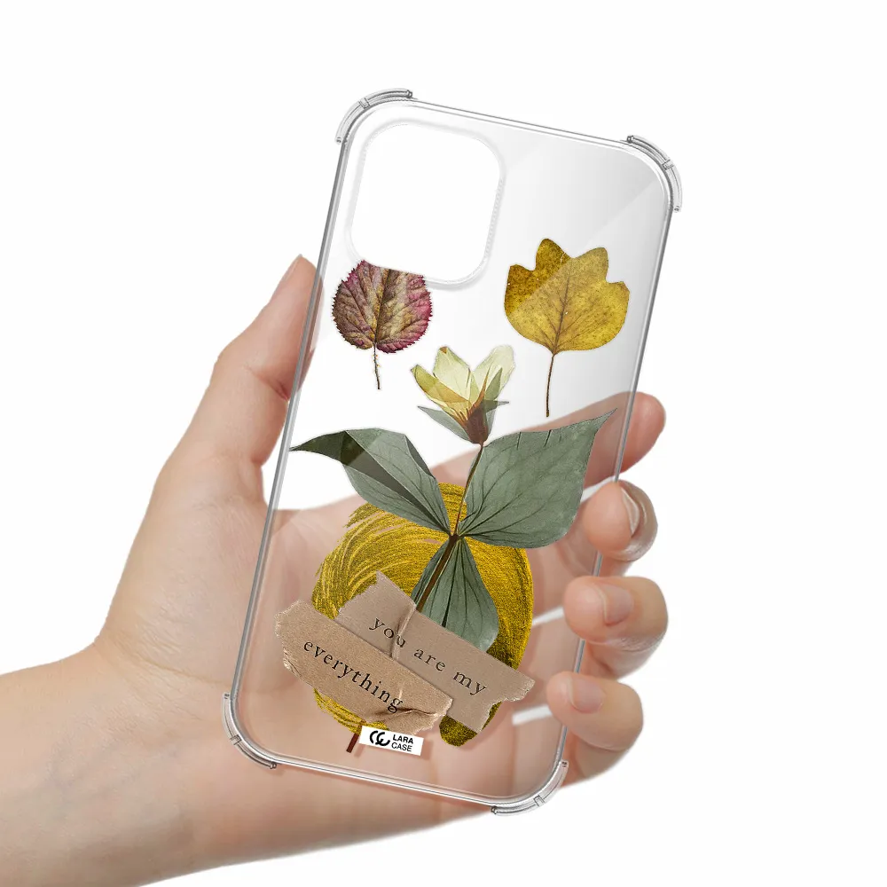 a flower with leaves and a box Apple iPhone 12 pro max Clear PC Case