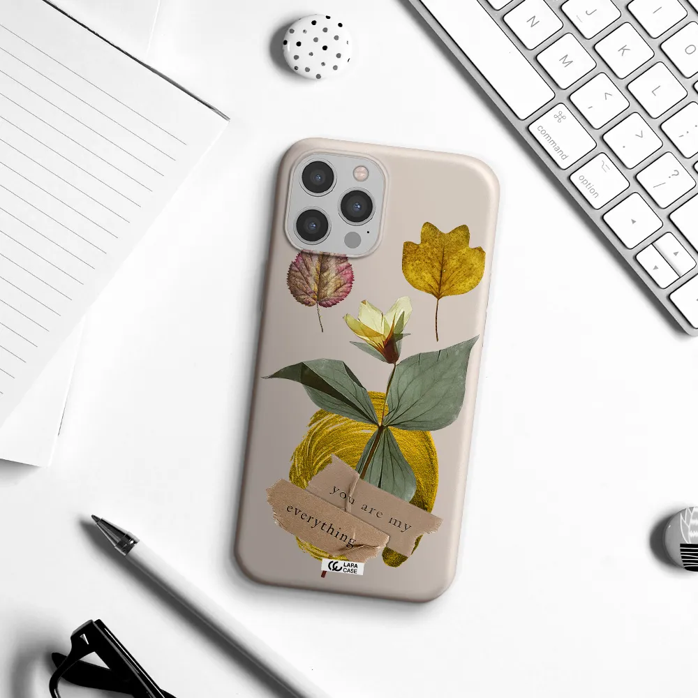 a flower with leaves and a box Apple iPhone 12 pro max Silicone Stone Case