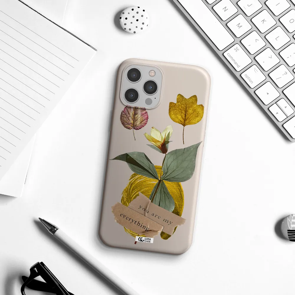 a flower with leaves and a box Apple iPhone 12 pro Silicone Stone Case