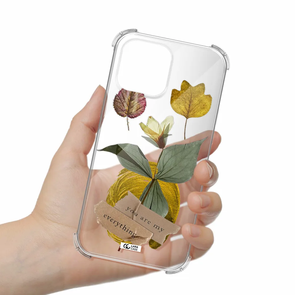 a flower with leaves and a box Apple iPhone 13 Pro Max Clear PC Case