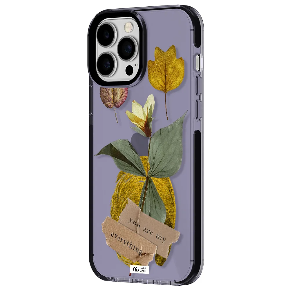 a flower with leaves and a box Apple iPhone 13 Pro Max impact Lilac Case