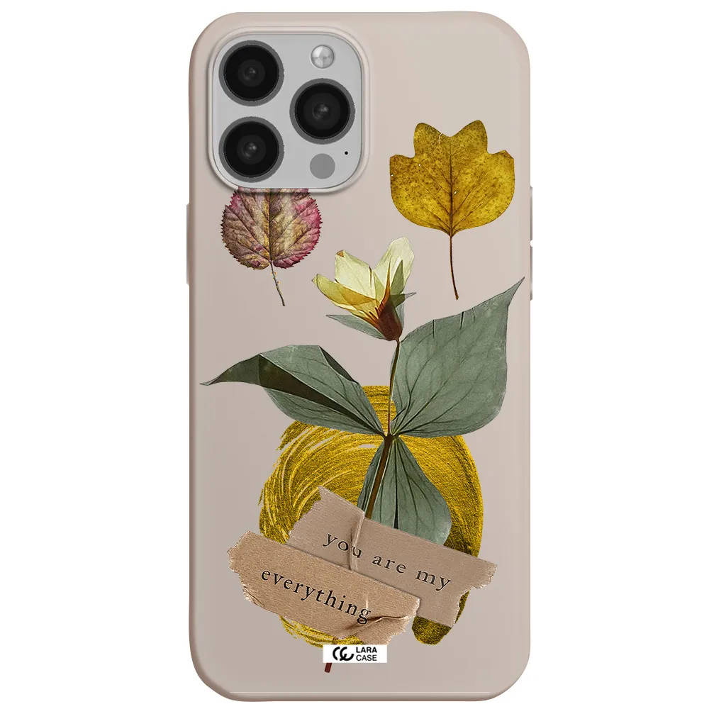 a flower with leaves and a box Apple iPhone 13 Pro Max Silicone Stone Case