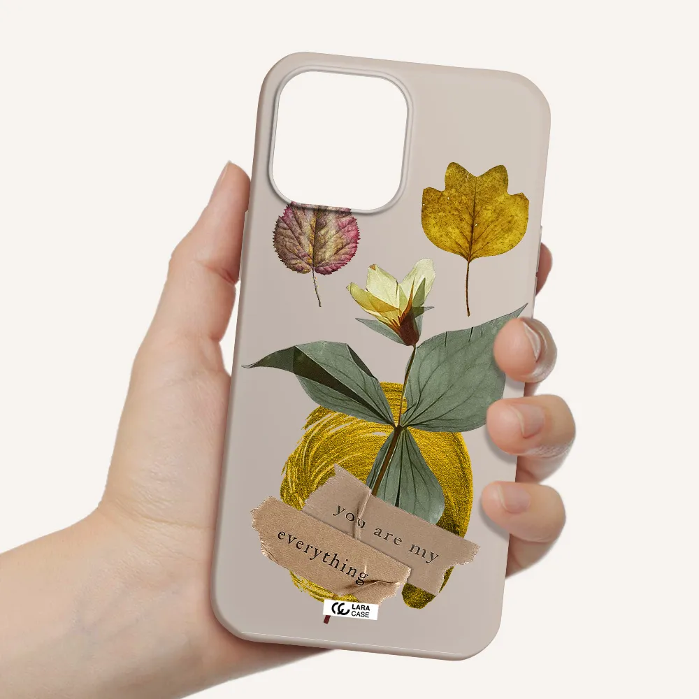 a flower with leaves and a box Apple iPhone 13 Pro Max Silicone Stone Case