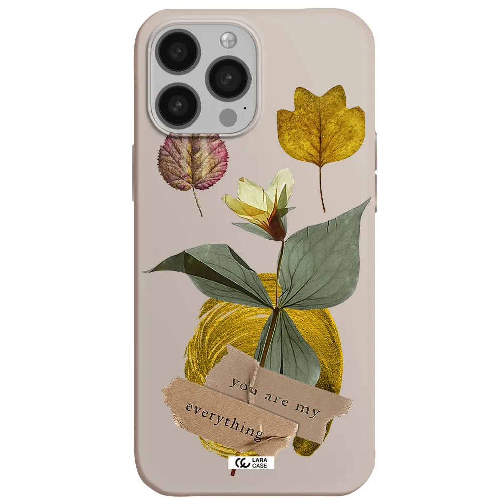a flower with leaves and a box Apple iPhone 13 Pro Silicone Stone Case