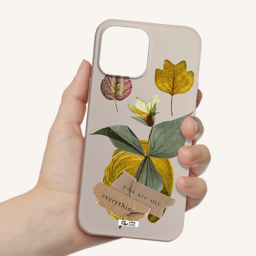 a flower with leaves and a box Apple iPhone 13 Pro Silicone Stone Case