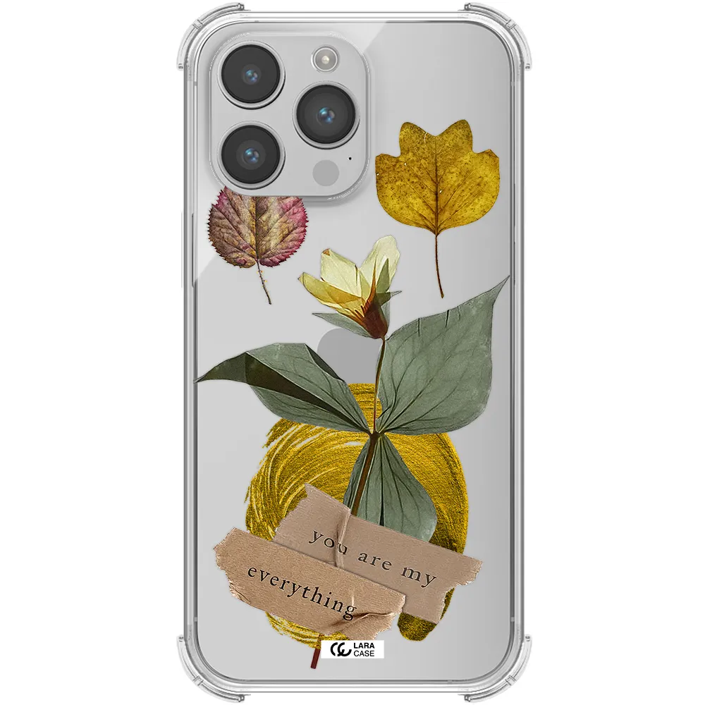 a flower with leaves and a box Apple iPhone 14 pro max Clear PC Case