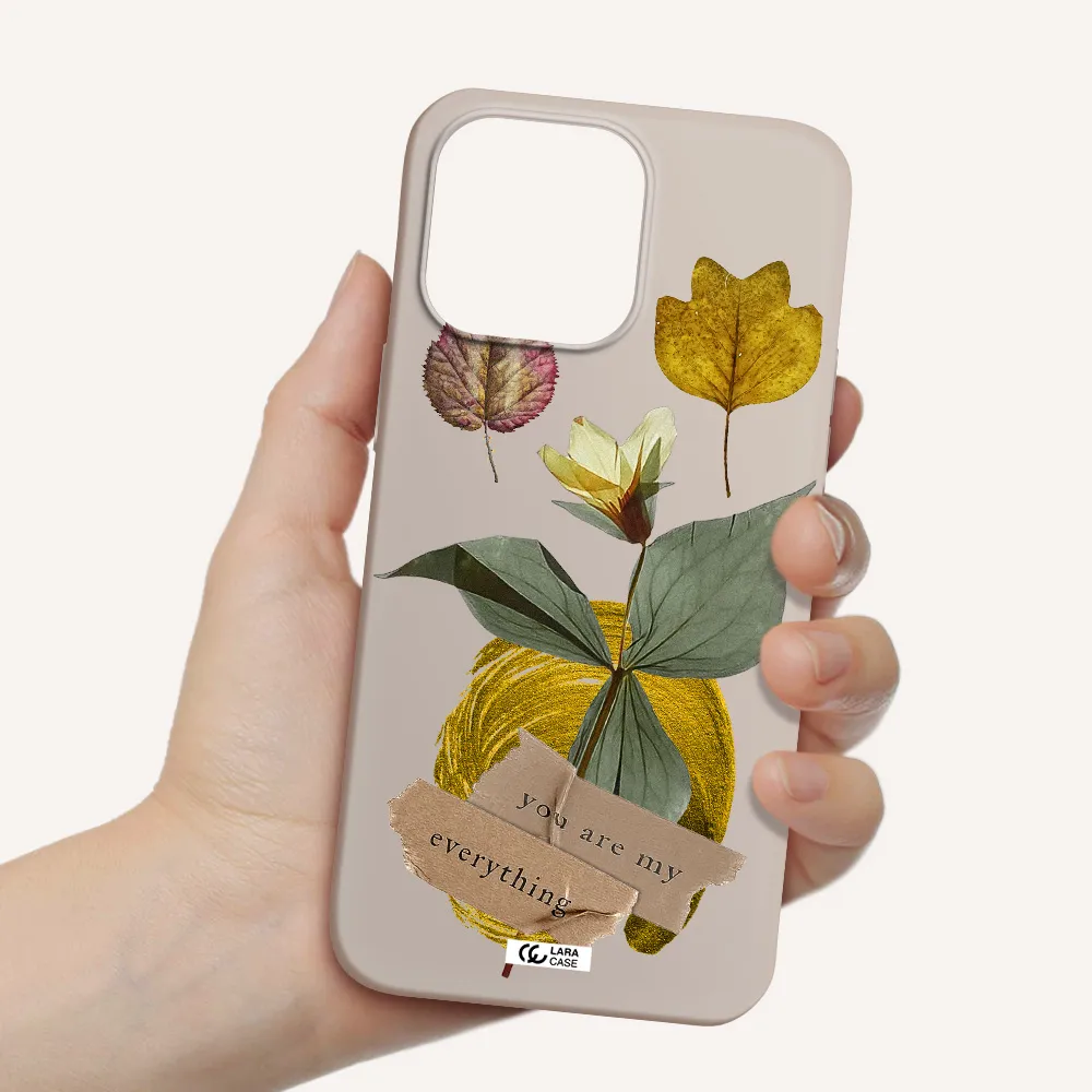 a flower with leaves and a box Apple iPhone 14 pro max Silicone Stone Case