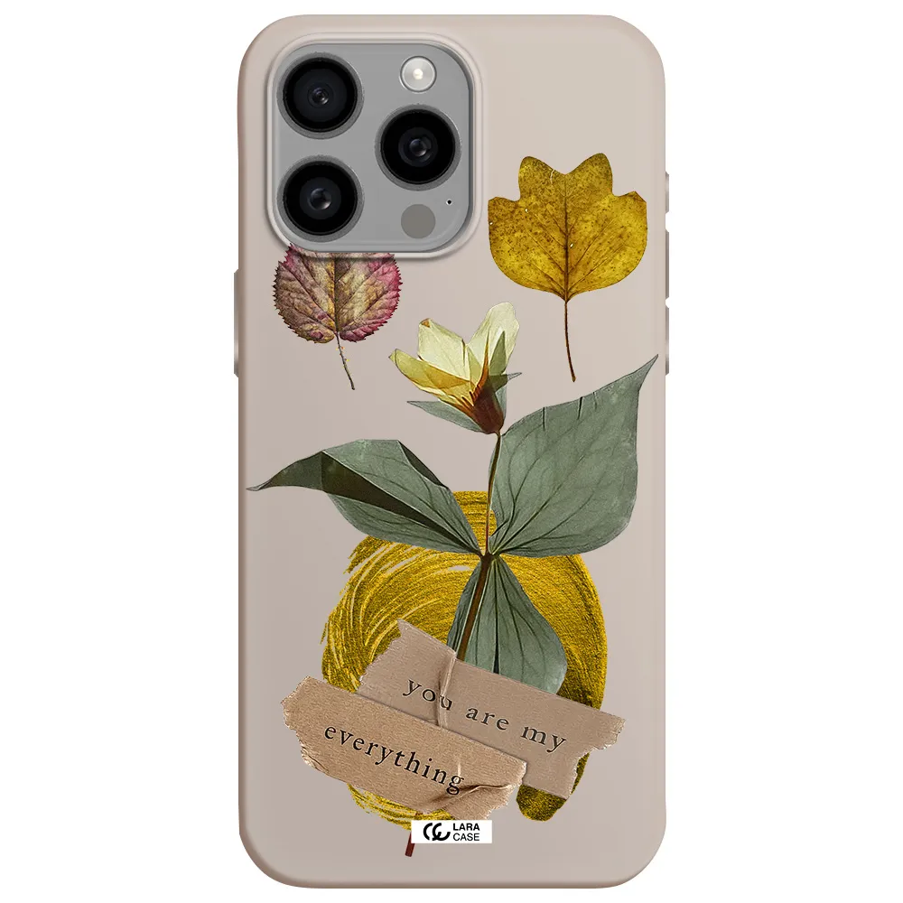a flower with leaves and a box Apple Iphone 15 Pro max Silicone Stone Case