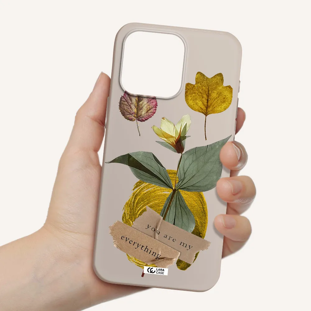 a flower with leaves and a box Apple Iphone 15 Pro max Silicone Stone Case