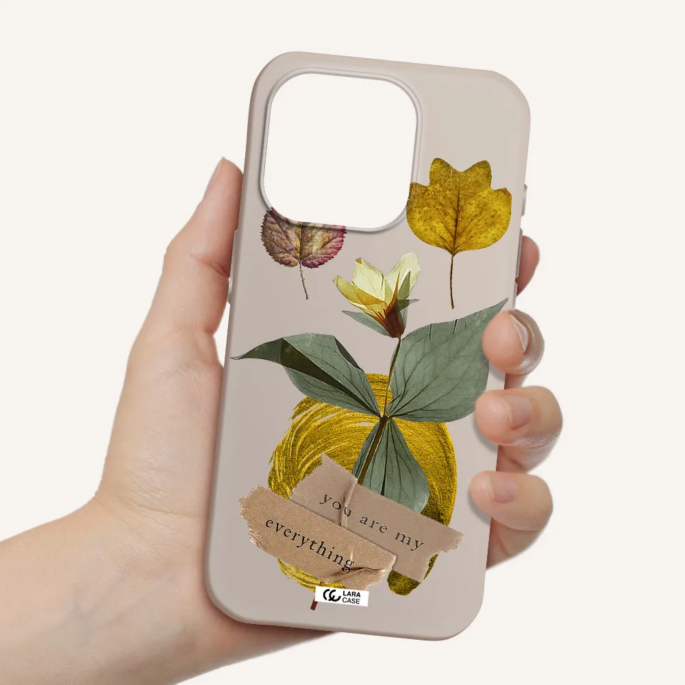 A Flower With Leaves And A Box Apple Iphone 15 Pro Silicone Stone Case