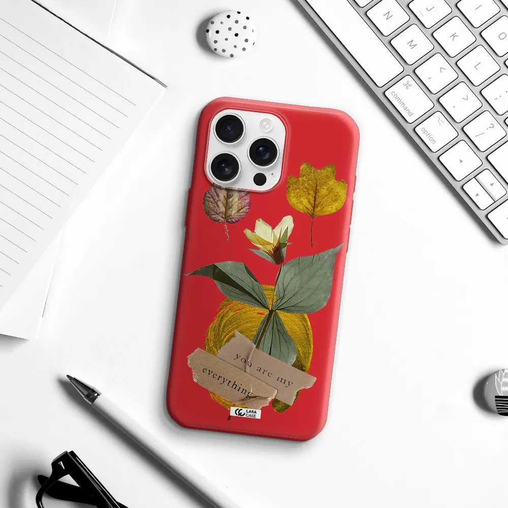 A Flower With Leaves And A Box Apple Iphone 16 Pro Max Silicone Stone Case