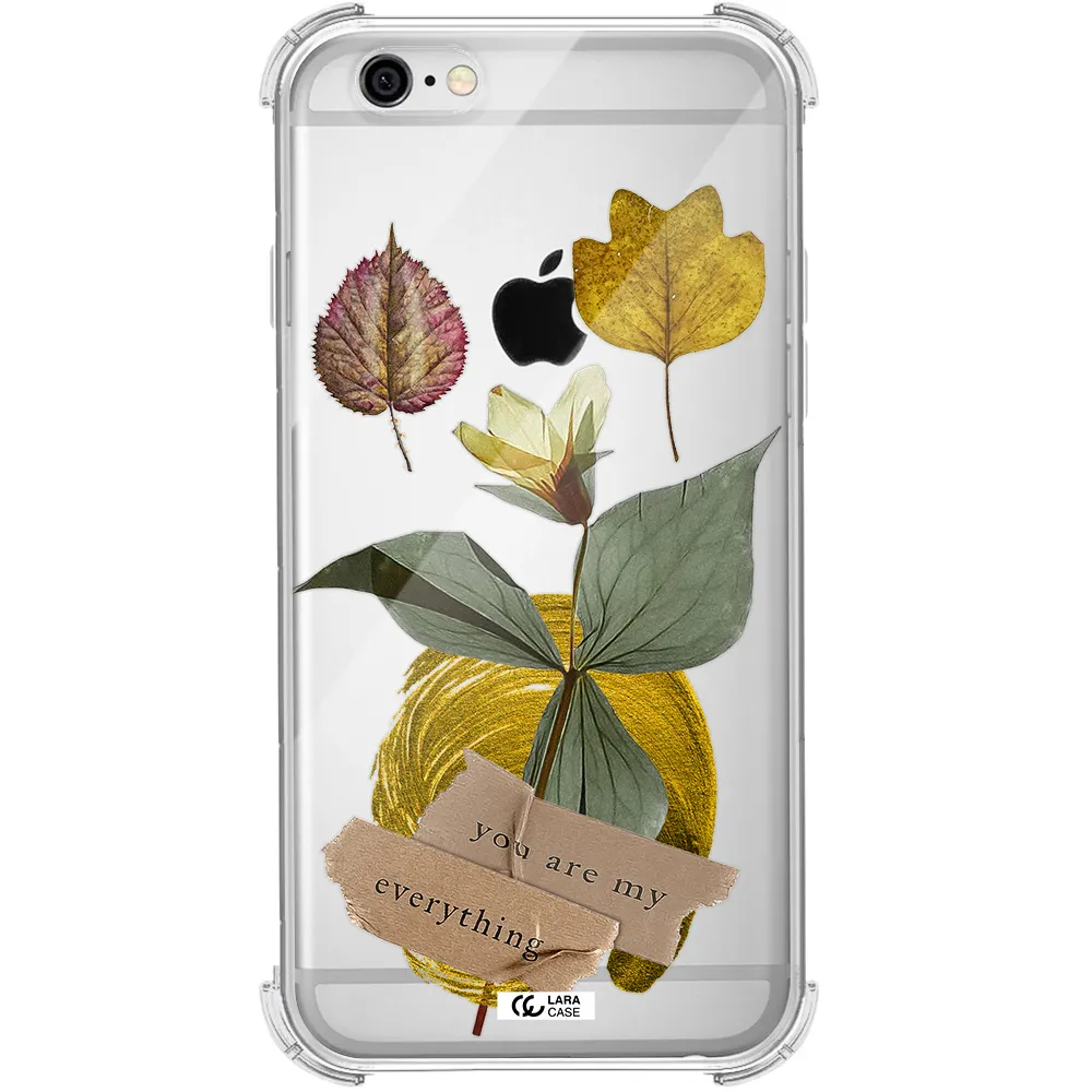 a flower with leaves and a box Apple iPhone 6 Clear PC Case