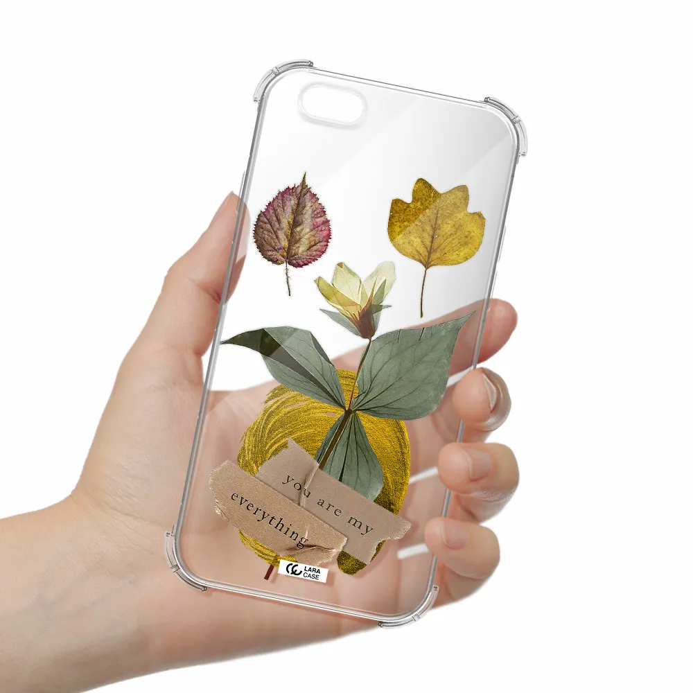 a flower with leaves and a box Apple iPhone 6 Clear PC Case