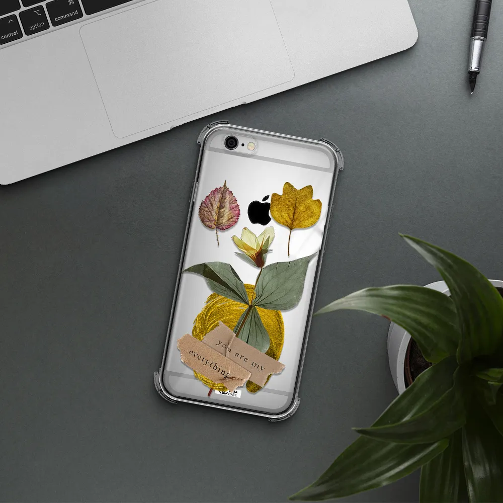 a flower with leaves and a box Apple iPhone 6 Clear PC Case