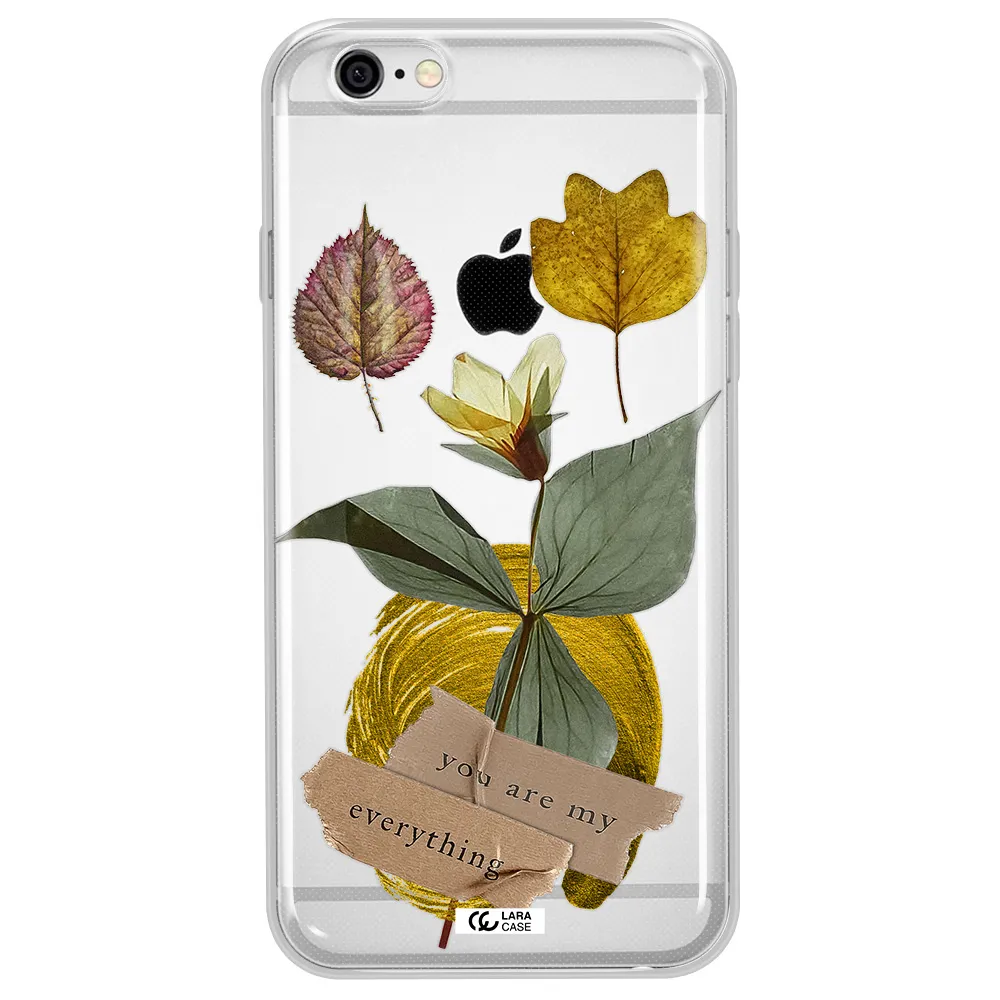 A Flower With Leaves And A Box Apple Iphone 6 Plus Clear Tpu Case