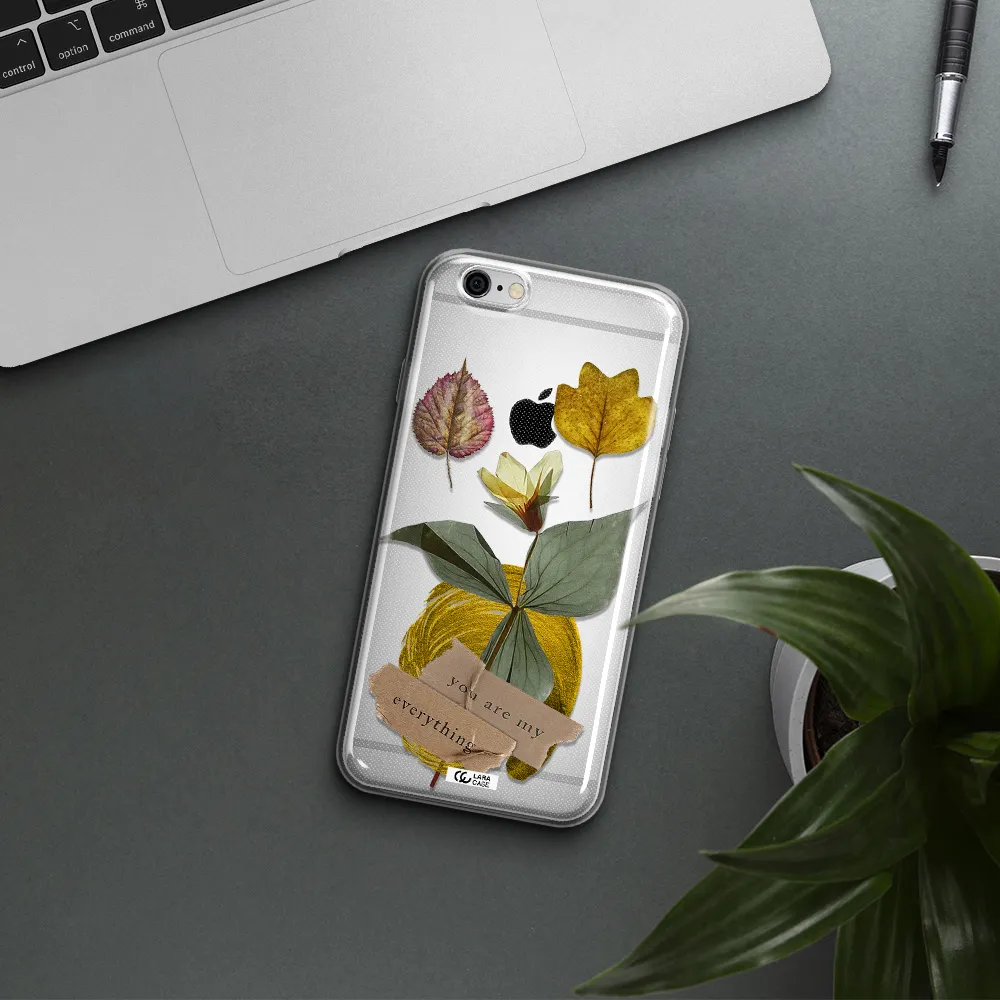A Flower With Leaves And A Box Apple Iphone 6 Plus Clear Tpu Case