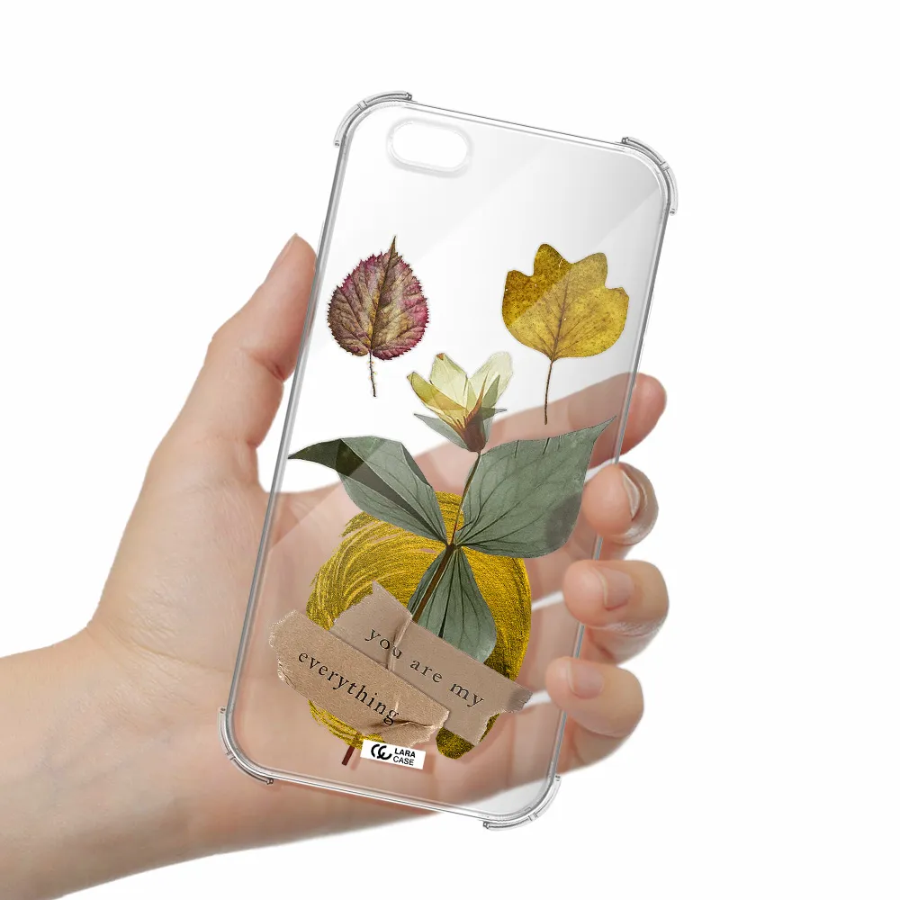 a flower with leaves and a box Apple iPhone 6 s plus Clear PC Case