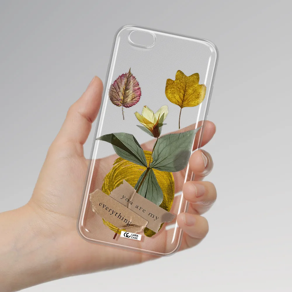 A Flower With Leaves And A Box Apple Iphone 6 S Plus Clear Tpu Case