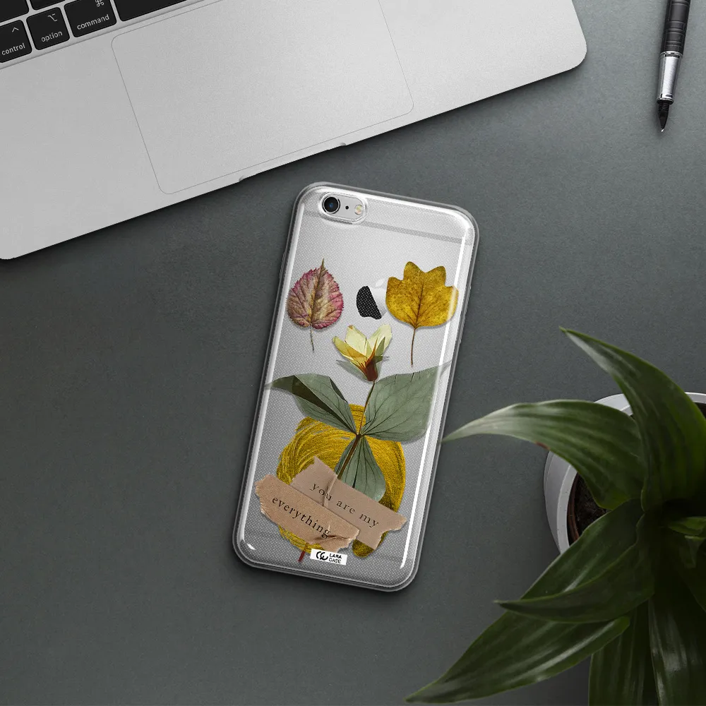 A Flower With Leaves And A Box Apple Iphone 6 S Plus Clear Tpu Case
