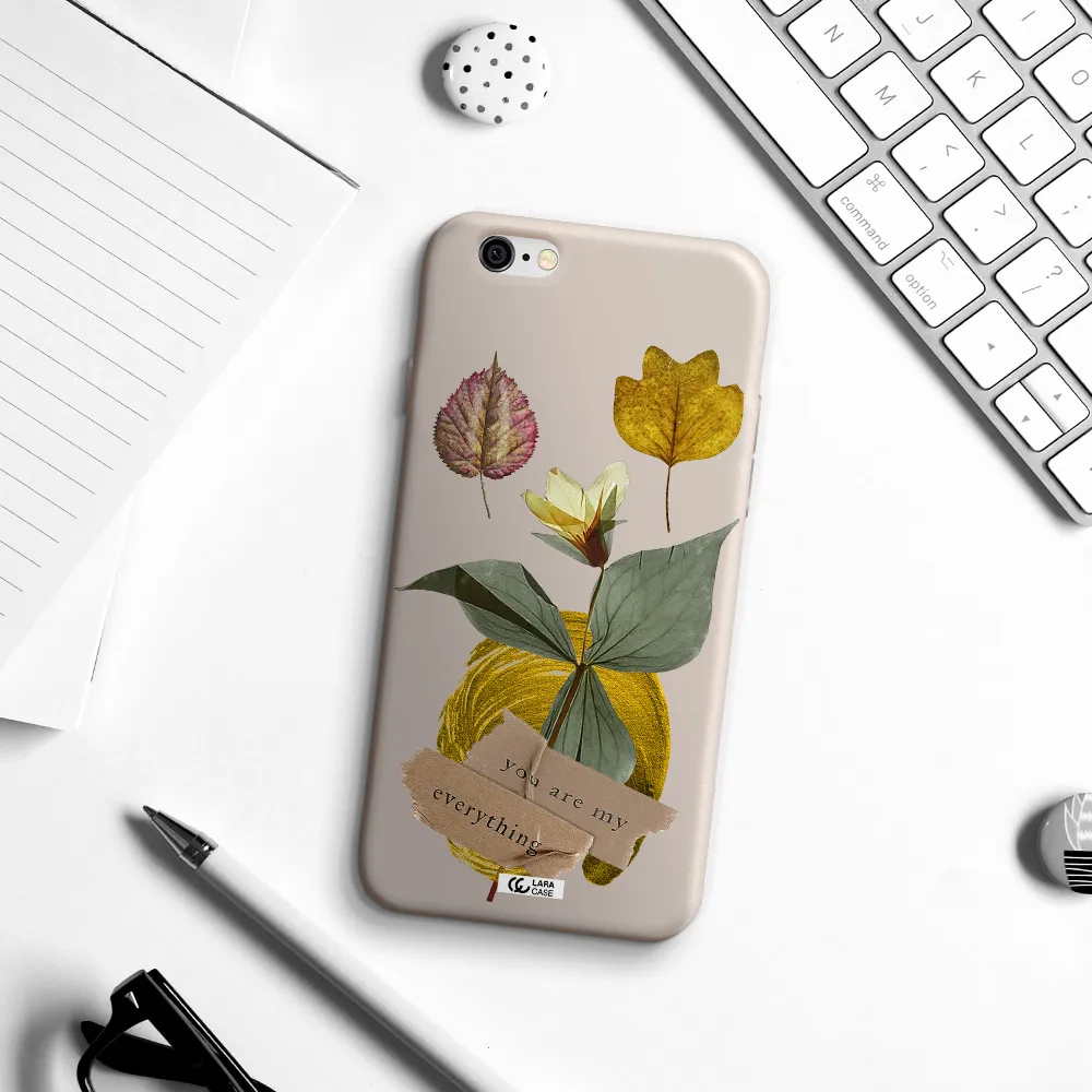a flower with leaves and a box Apple iPhone 6 Silicone Stone Case