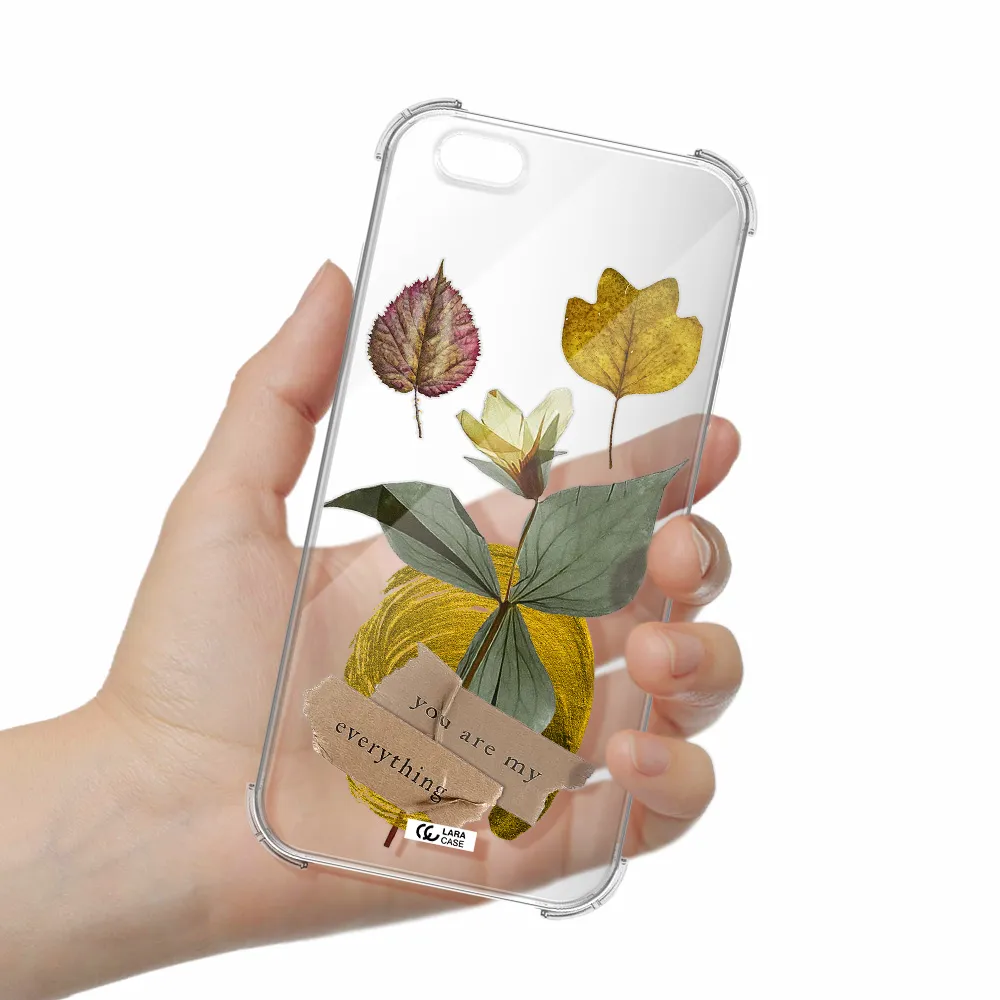 a flower with leaves and a box Apple iPhone 6S Clear PC Case