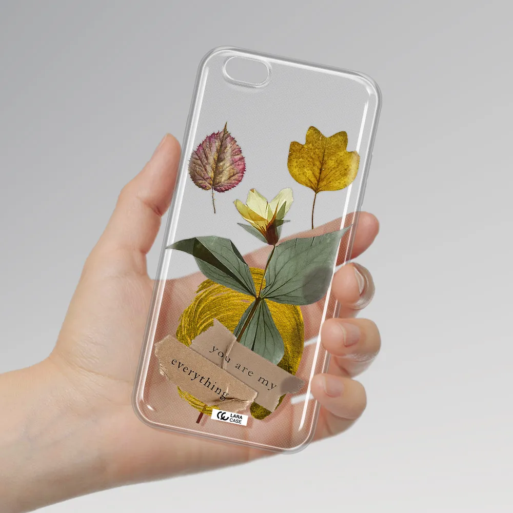 A Flower With Leaves And A Box Apple Iphone 6S Clear Tpu Case