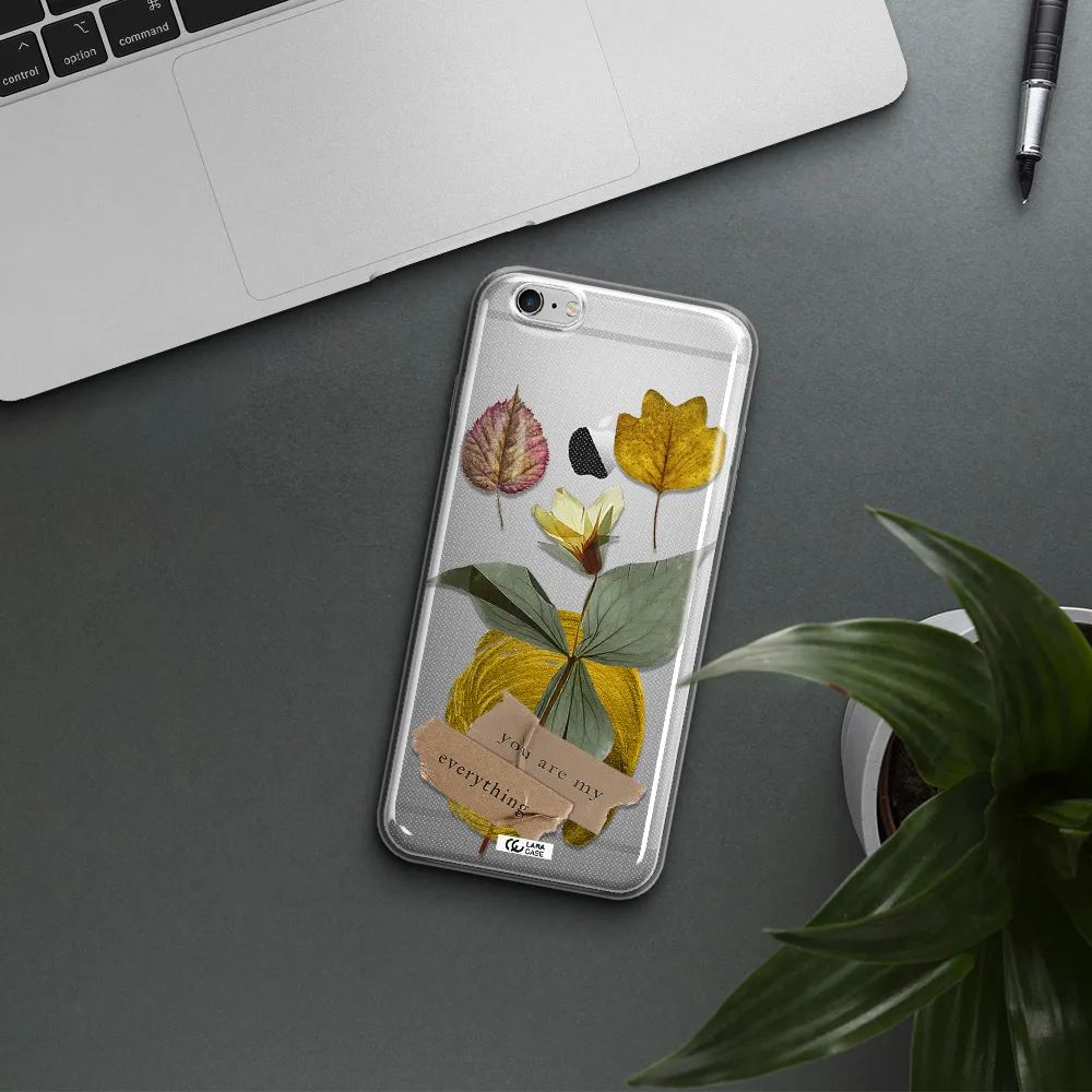 A Flower With Leaves And A Box Apple Iphone 6S Clear Tpu Case