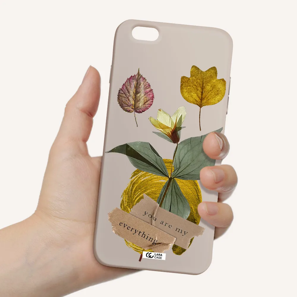 a flower with leaves and a box Apple iPhone 6S Silicone Stone Case