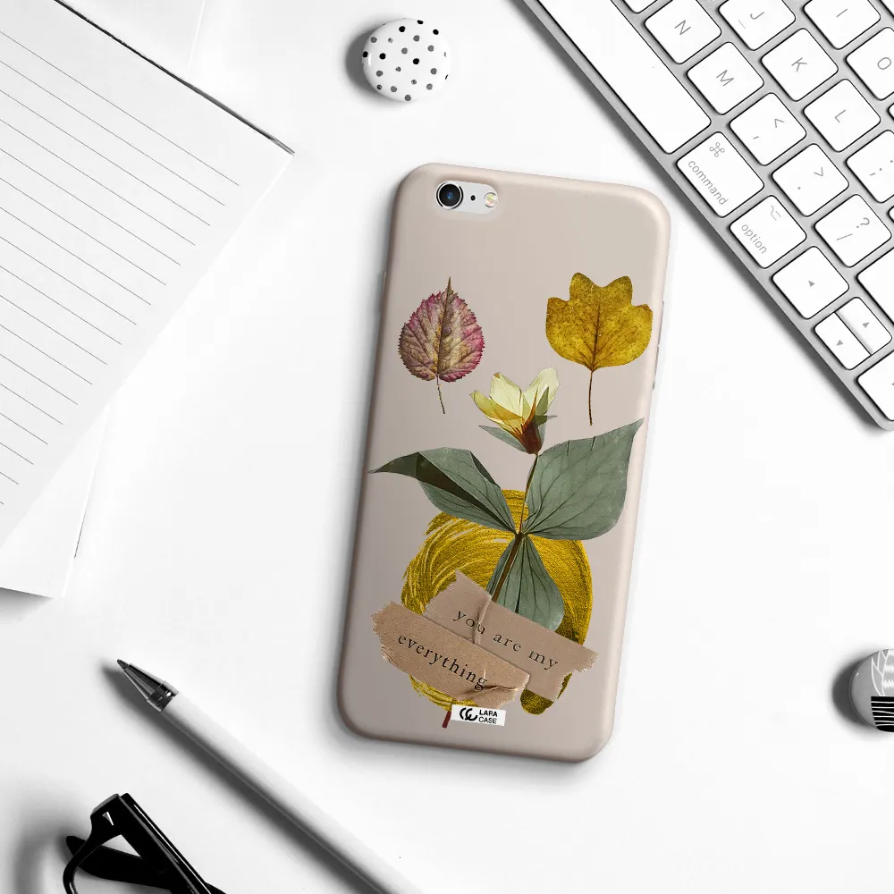 a flower with leaves and a box Apple iPhone 6S Silicone Stone Case