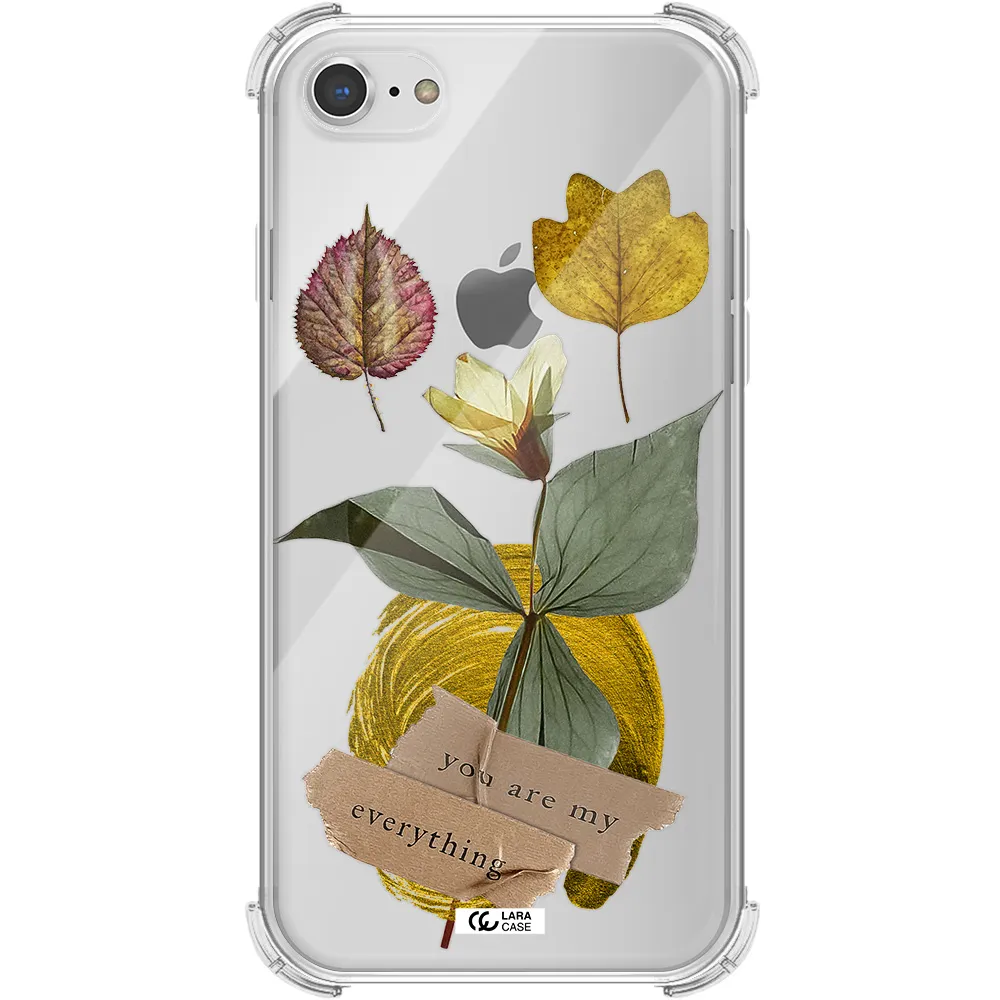 a flower with leaves and a box Apple iPhone 7 Clear PC Case